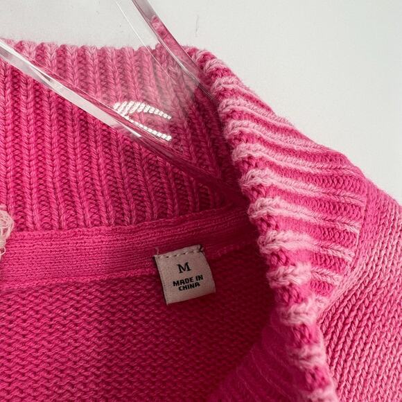 Scotch & Soda Sweater Womens M Pink‎ Palm Tree Feminine Bohemian Knit Organic - Picture 8 of 10